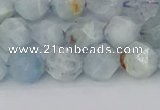 CAQ832 15.5 inches 8mm faceted nuggets aquamarine beads