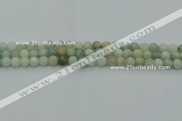 CAQ836 15.5 inches 6mm faceted round aquamarine beads wholesale