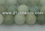 CAQ838 15.5 inches 10mm faceted round aquamarine beads wholesale