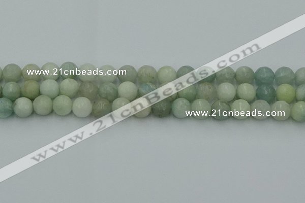 CAQ838 15.5 inches 10mm faceted round aquamarine beads wholesale