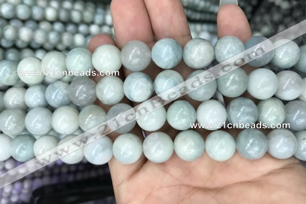 CAQ844 15.5 inches 12mm round aquamarine beads wholesale