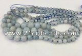 CAQ846 15.5 inches 6mm - 16mm round aquamarine graduated beads