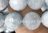 CAQ850 15.5 inches 10mm faceted round aquamarine beads wholesale