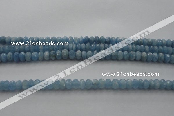 CAQ86 15.5 inches 4*7mm faceted rondelle AA grade aquamarine beads