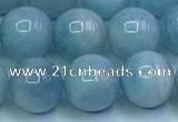 CAQ867 15.5 inches 10mm round aquamarine gemstone beads wholesale