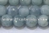 CAQ870 15.5 inches 6mmm faceted round aquamarine beads wholesale