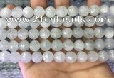 CAQ878 15.5 inches 10mm faceted round aquamarine gemstone beads