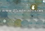 CAQ882 15.5 inches 3.5mm faceted round tiny aquamarine beads