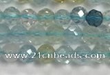 CAQ883 15.5 inches 3.5mm faceted round tiny aquamarine beads