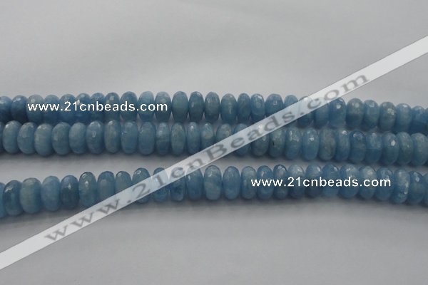 CAQ89 15.5 inches 5*11mm faceted rondelle AA grade aquamarine beads