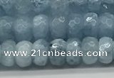 CAQ891 15.5 inches 4*7mm faceted rondelle aquamarine beads