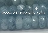 CAQ892 15.5 inches 5*8mm faceted rondelle aquamarine beads