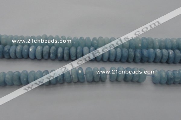 CAQ90 15.5 inches 6*13mm faceted rondelle AA grade aquamarine beads