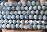 CAQ902 15.5 inches 8mm faceted round aquamarine beads