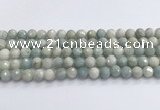 CAQ913 15.5 inches 10mm faceted round aquamarine beads wholesale