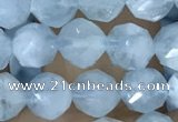 CAQ922 15.5 inches 6mm faceted nuggets aquamarine gemstone beads