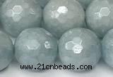 CAQ929 15 inches 12mm faceted round AB-color imitation aquamarine beads