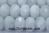 CAQ949 15 inches 6*8mm faceted rondelle aquamarine beads