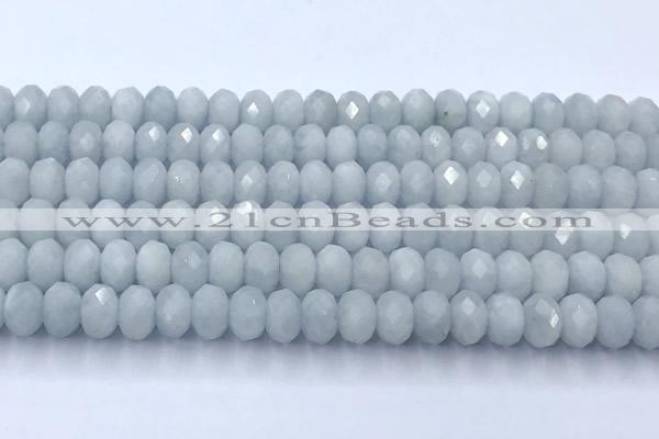 CAQ949 15 inches 6*8mm faceted rondelle aquamarine beads