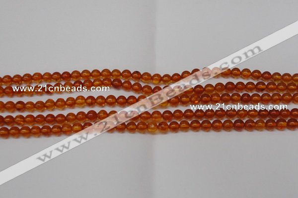 CAR111 15.5 inches 4mm round natural amber beads