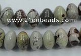 CAR14 15.5 inches 8*12mm rondelle artistic jasper beads wholesale