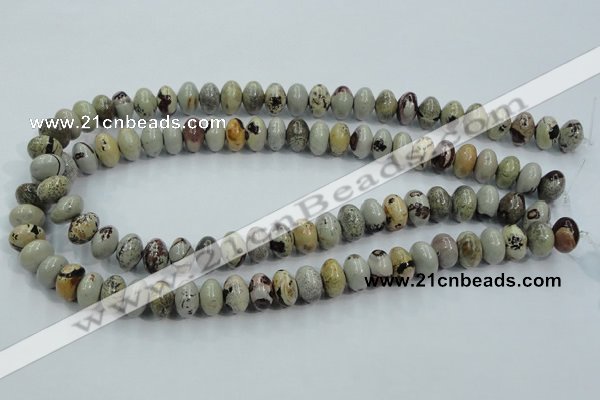 CAR14 15.5 inches 8*12mm rondelle artistic jasper beads wholesale