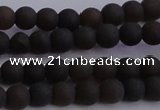 CAR208 15.5 inches 5mm - 6mm round matte natural amber beads