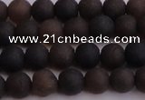 CAR209 15.5 inches 8mm - 9mm round matte natural amber beads