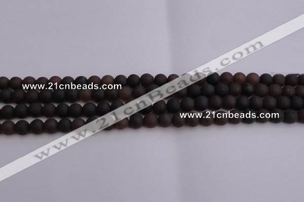 CAR209 15.5 inches 8mm - 9mm round matte natural amber beads