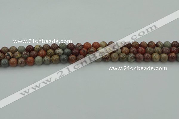 CAR350 15.5 inches 4mm round red artistic jasper beads wholesale