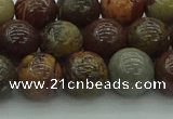 CAR353 15.5 inches 10mm round red artistic jasper beads wholesale