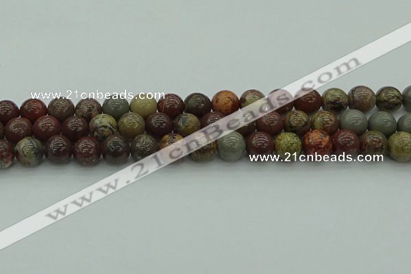 CAR353 15.5 inches 10mm round red artistic jasper beads wholesale