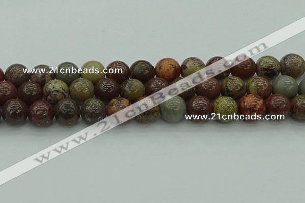 CAR355 15.5 inches 14mm round red artistic jasper beads wholesale