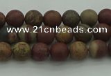 CAR360 15.5 inches 4mm round matte red artistic jasper beads