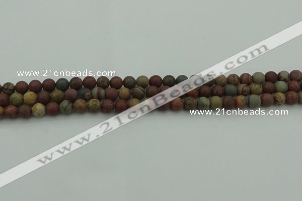 CAR360 15.5 inches 4mm round matte red artistic jasper beads