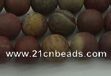 CAR362 15.5 inches 8mm round matte red artistic jasper beads