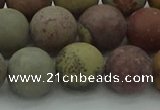 CAR364 15.5 inches 12mm round matte red artistic jasper beads