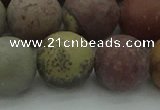 CAR365 15.5 inches 14mm round matte red artistic jasper beads