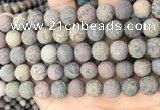 CAR373 15.5 inches 10mm round matte artistic jasper beads wholesale