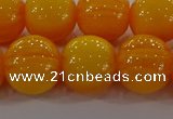 CAR405 15.5 inches 14mm round synthetic amber beads wholesale