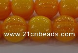 CAR405 15.5 inches 14mm round synthetic amber beads wholesale