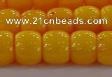 CAR412 15.5 inches 9*11mm drum synthetic amber beads wholesale