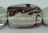 CAR48 15.5 inches 30*40mm twisted rectangle artistic jasper beads