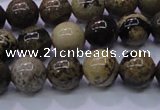 CAR50 15.5 inches 4mm round yellow artistic jasper beads