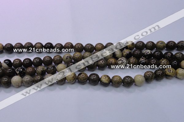 CAR50 15.5 inches 4mm round yellow artistic jasper beads