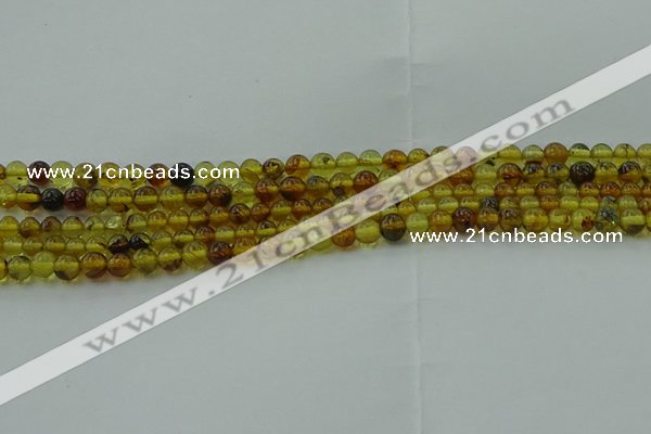 CAR500 15.5 inches 4mm - 5mm round natural amber beads wholesale