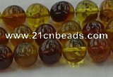 CAR502 15.5 inches 8mm - 9mm round natural amber beads wholesale