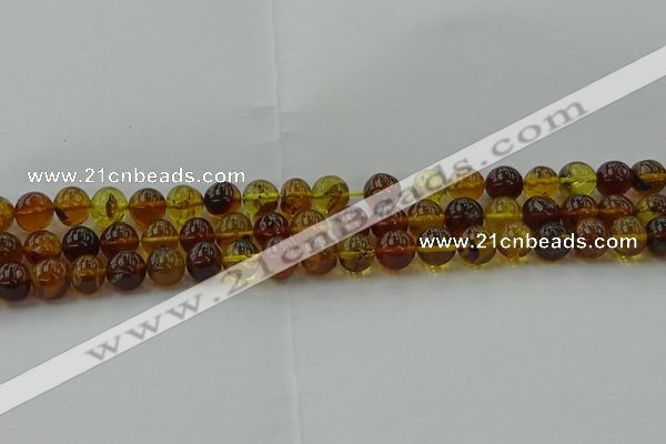 CAR502 15.5 inches 8mm - 9mm round natural amber beads wholesale