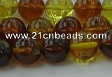 CAR503 15.5 inches 9mm - 10mm round natural amber beads wholesale