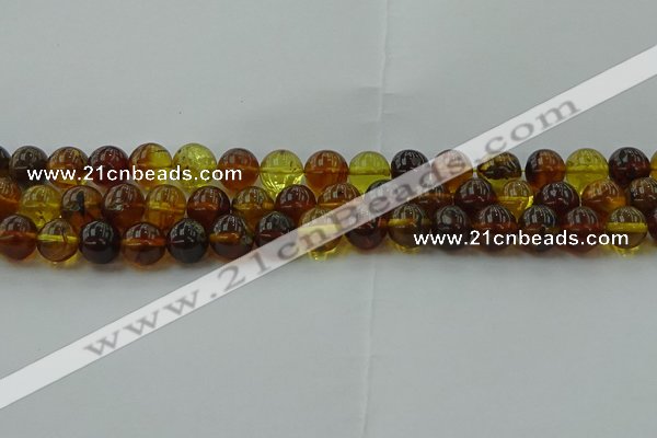 CAR503 15.5 inches 9mm - 10mm round natural amber beads wholesale